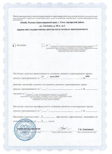 Лицензия ЛО-23-01-307296